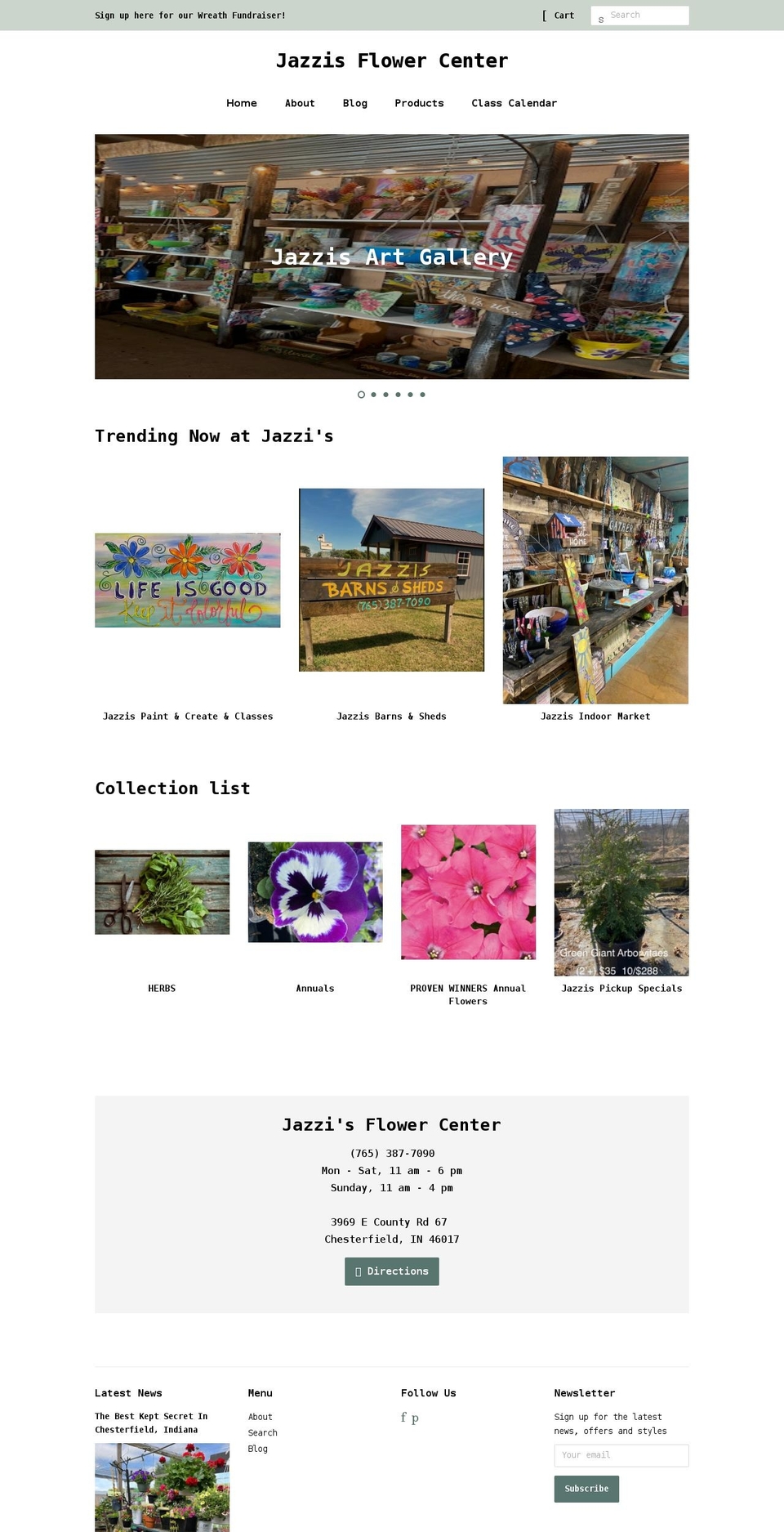 jazzisflowercenter.com shopify website screenshot