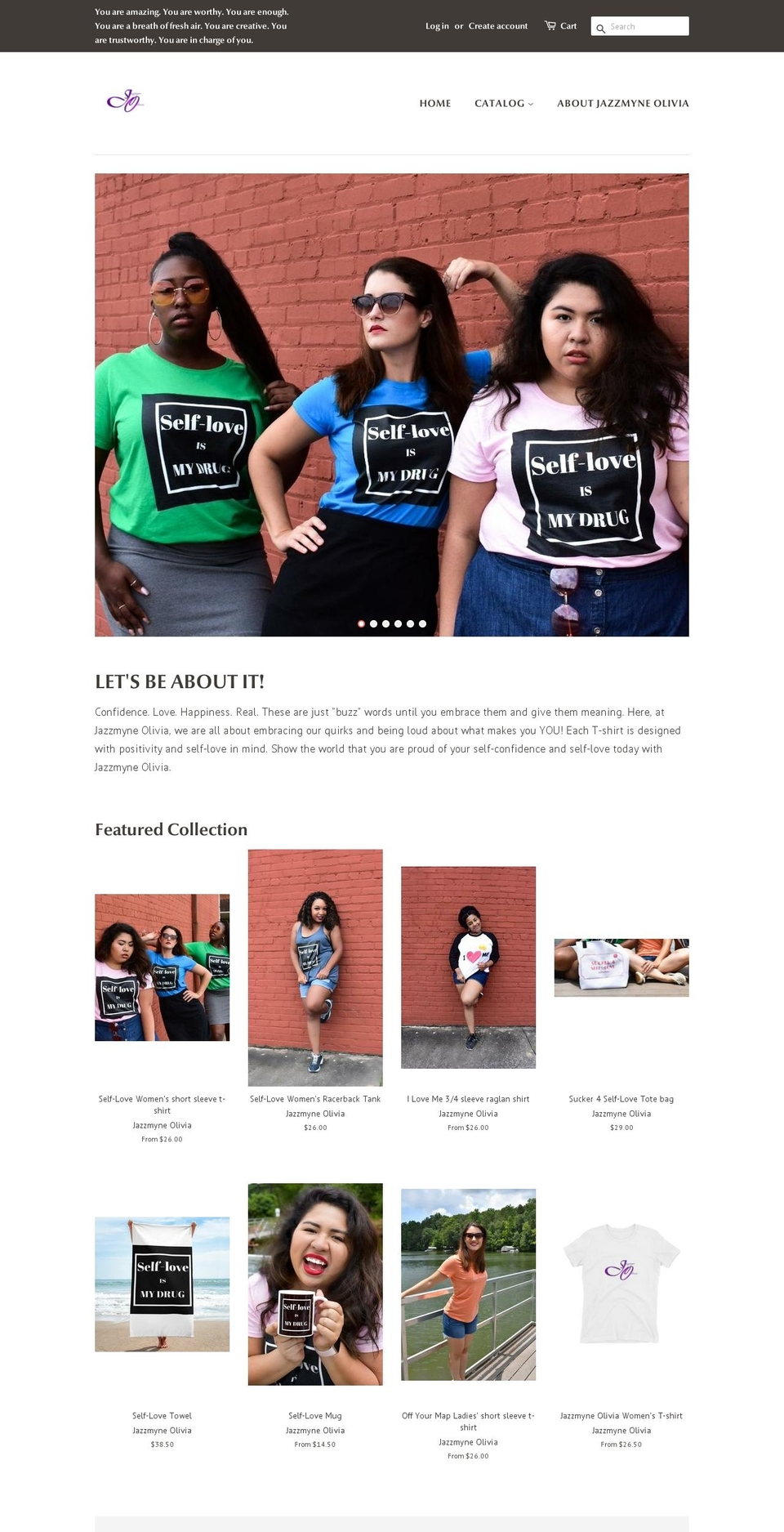 jazzmyneolivia.com — Shopify storefront screenshot