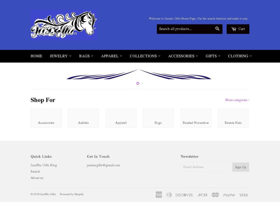 Copy of Copy of JazzNic Homepage 10 Oct Opening Shopify theme site example jazznic-gifts.com
