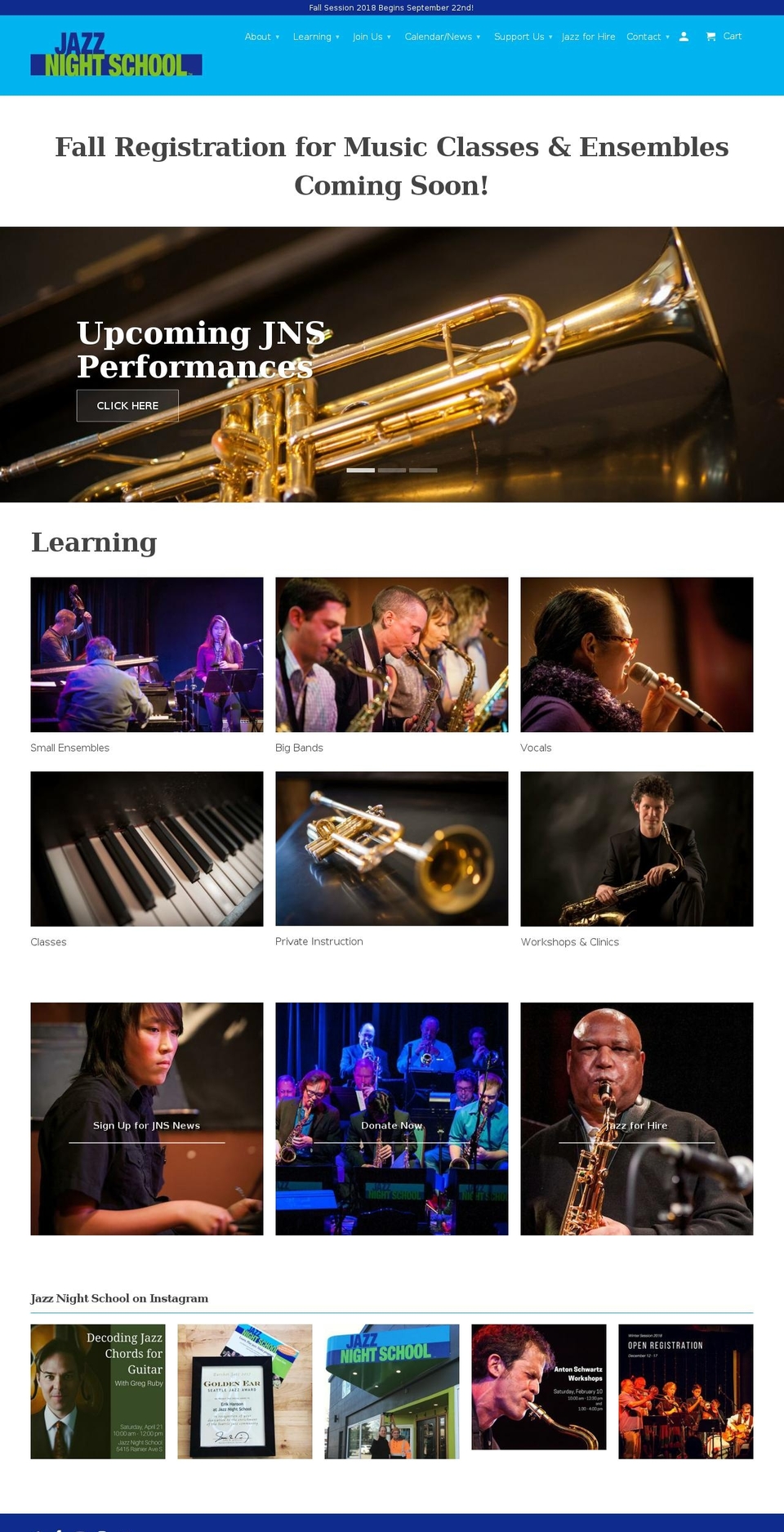 jazznightschool.com — Shopify storefront screenshot
