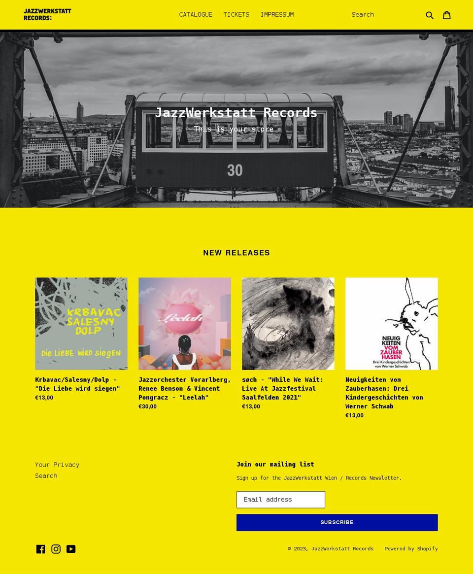 jazzwerkstatt-records.myshopify.com shopify website screenshot