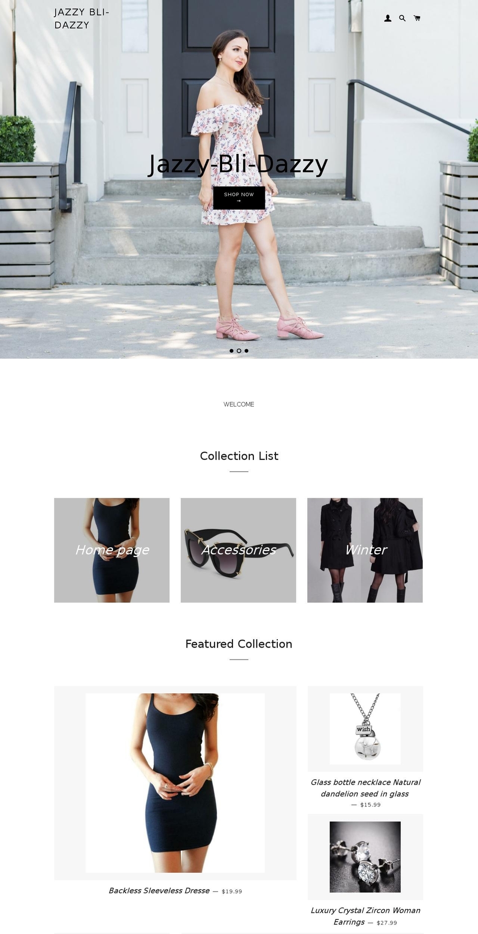 jazzyblidazzy.com — Shopify storefront screenshot