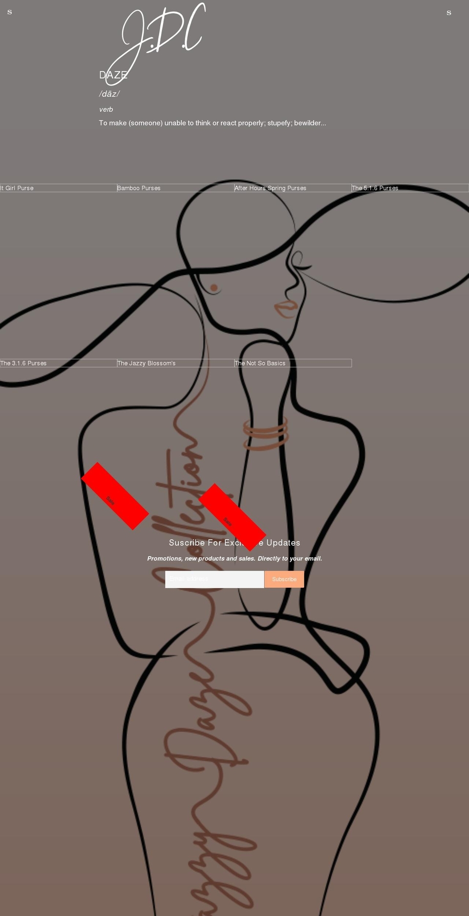 jazzydazecollection.com shopify website screenshot