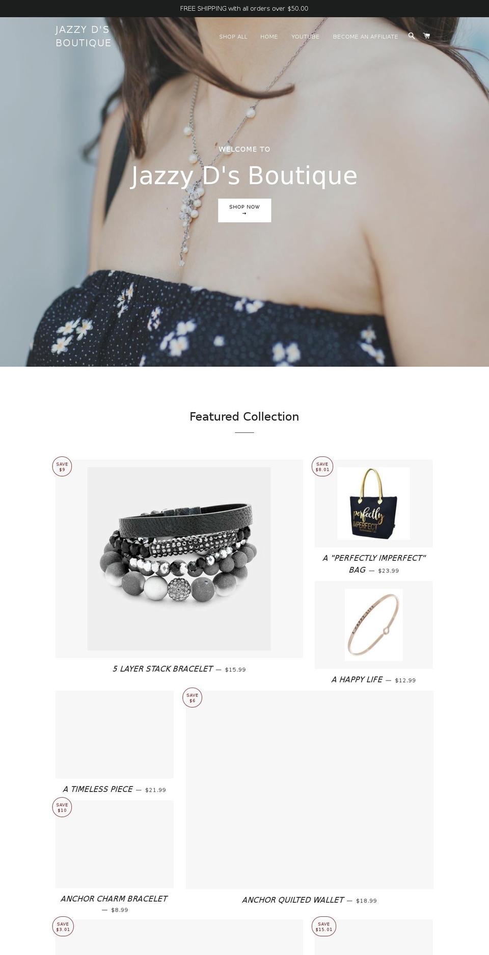 jazzydsboutique.com shopify website screenshot
