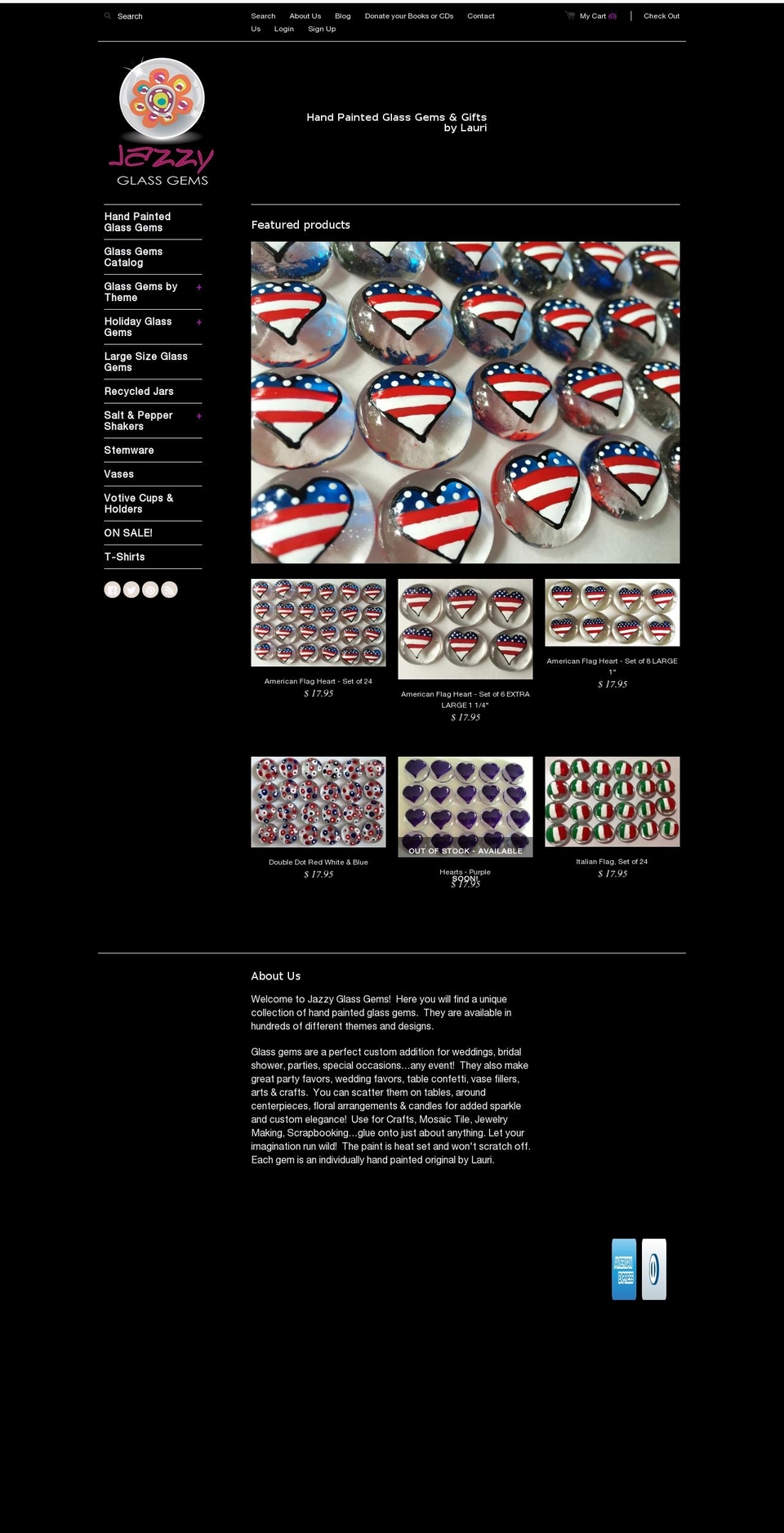jazzyglassgems.com shopify website screenshot