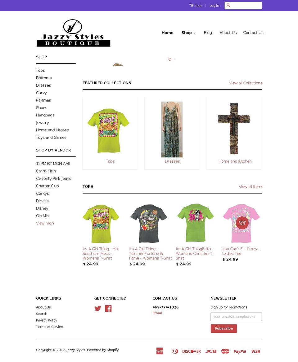 jazzystyles.com shopify website screenshot