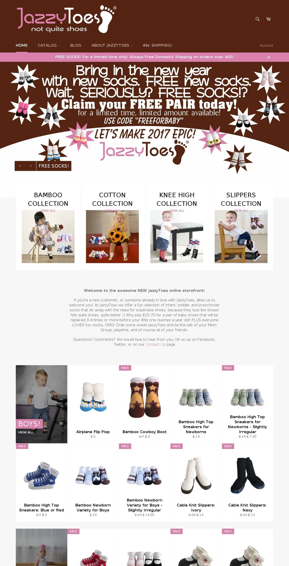 jazzytoes.com shopify website screenshot