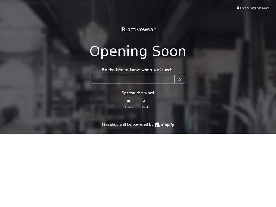 jbactivewear.com — Shopify storefront screenshot
