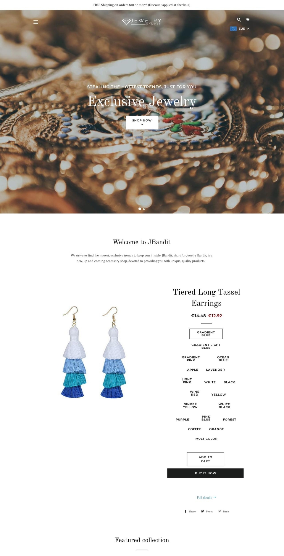 jbandit.com — Shopify storefront screenshot