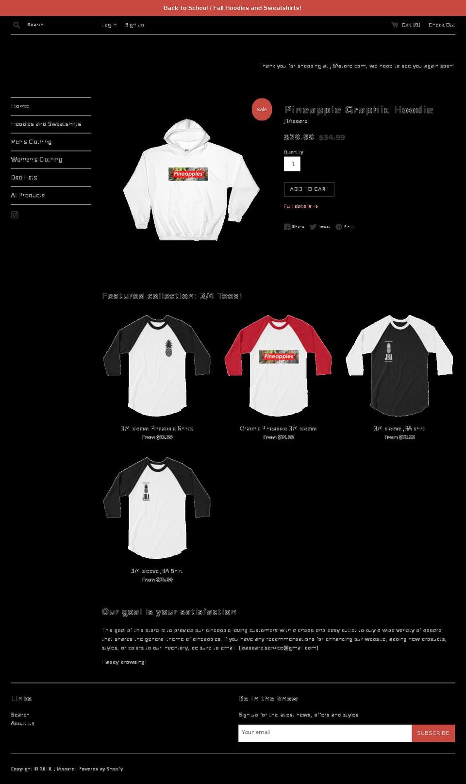 jbastore.com — Shopify storefront screenshot
