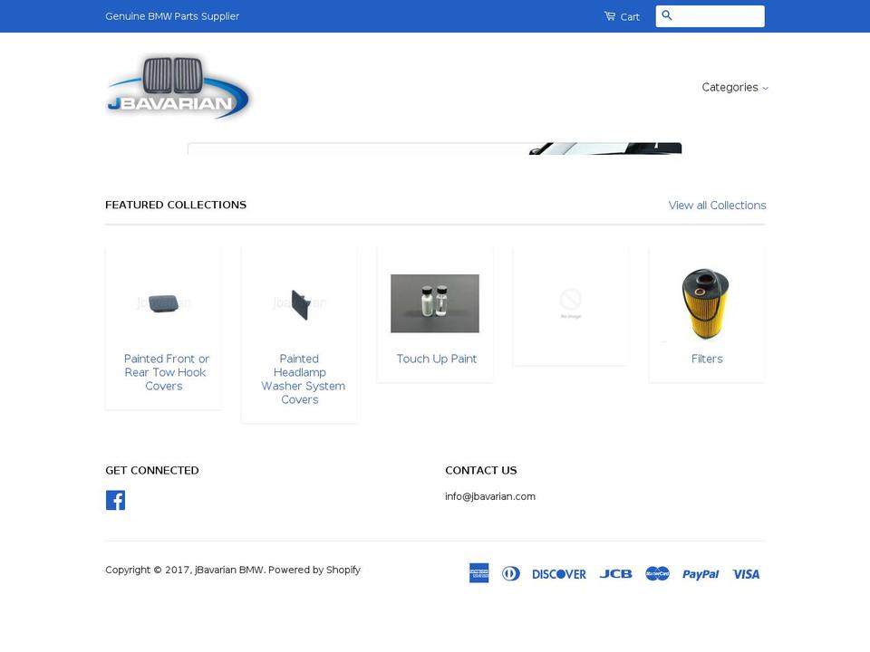 jbavarian.com shopify website screenshot