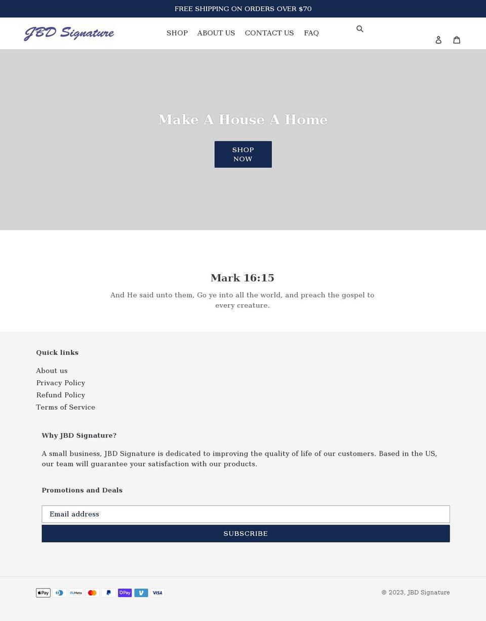 jbdsignature.com shopify website screenshot