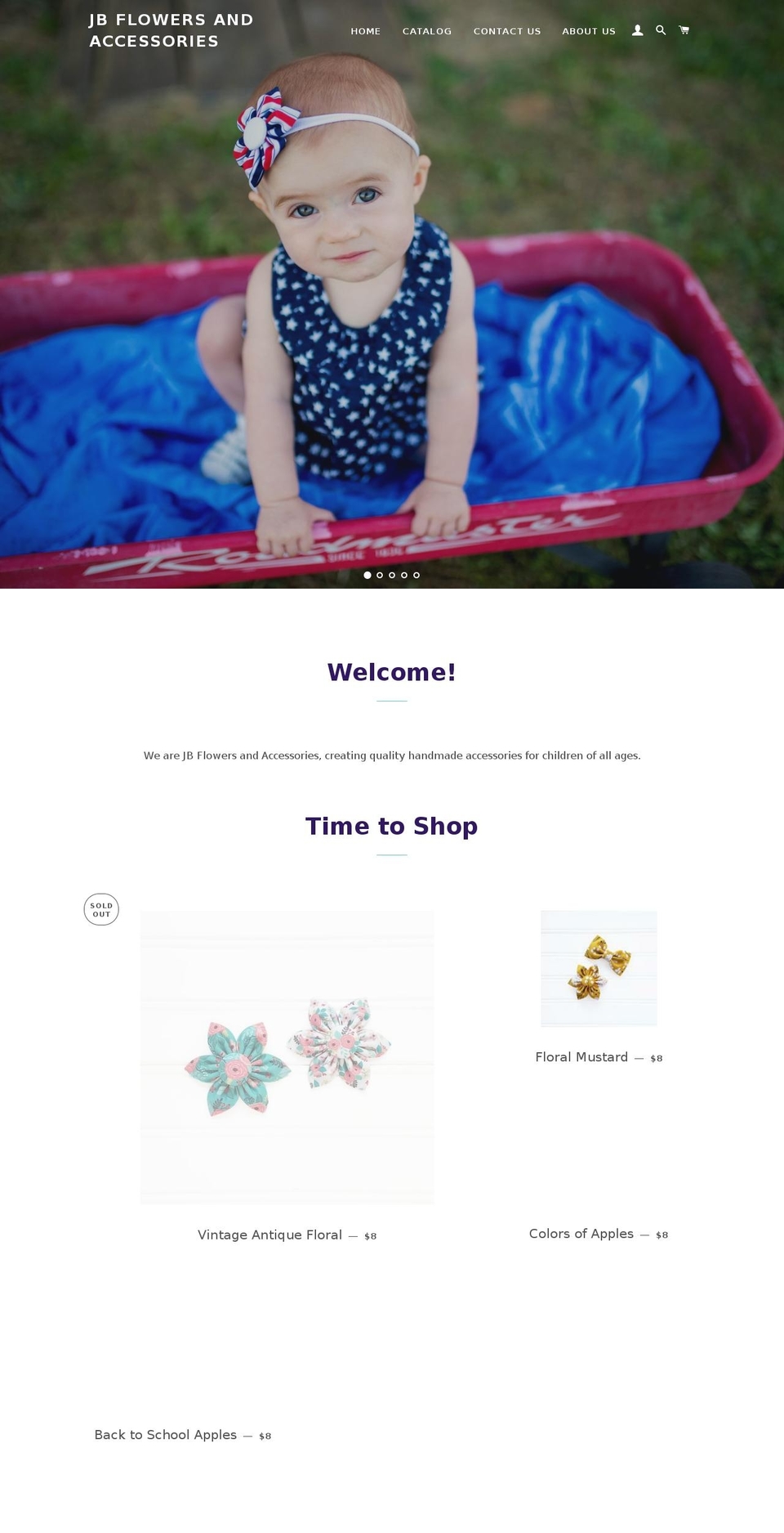 jbflowersandaccessories.com — Shopify storefront screenshot