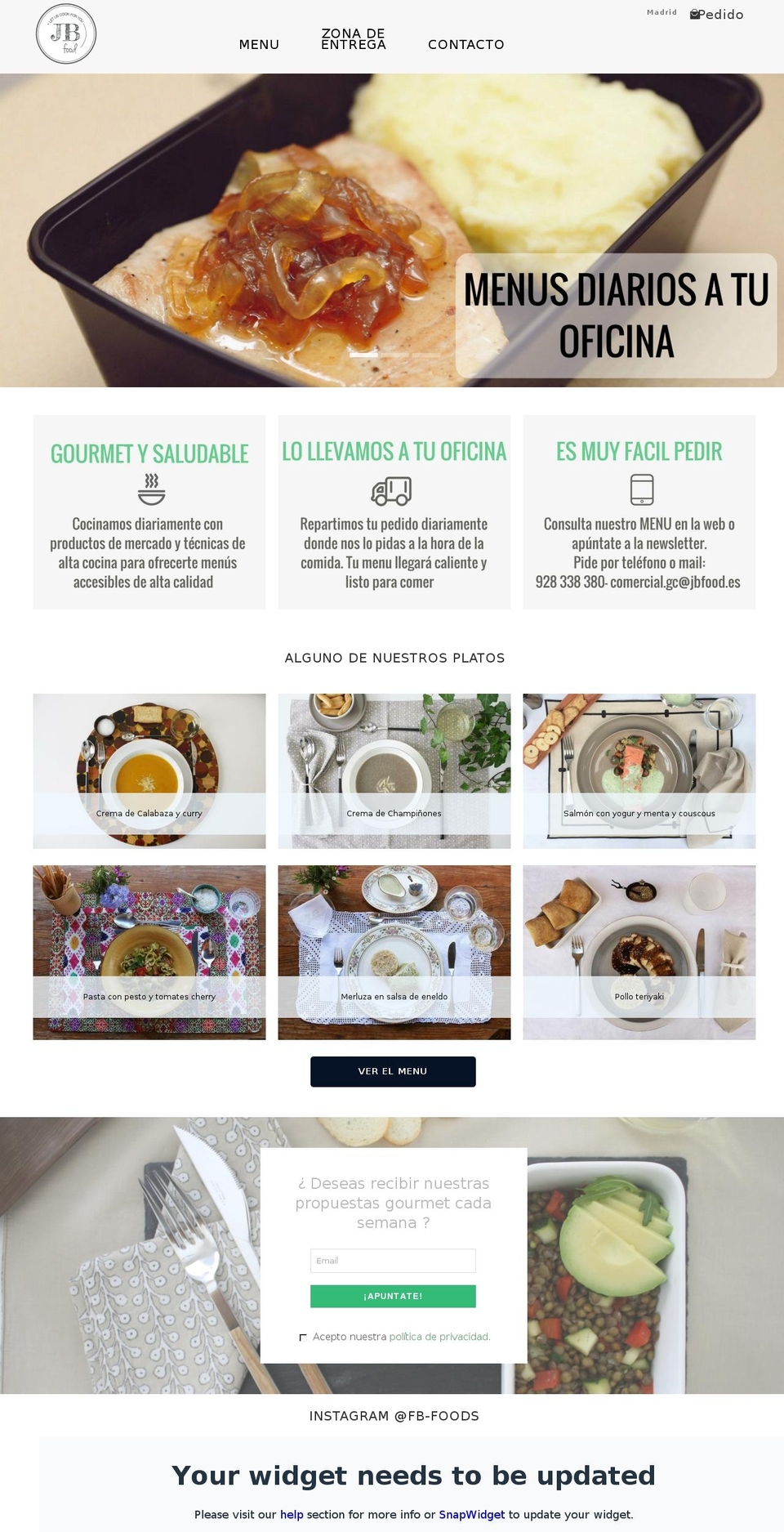 jbfoodgc.es shopify website screenshot