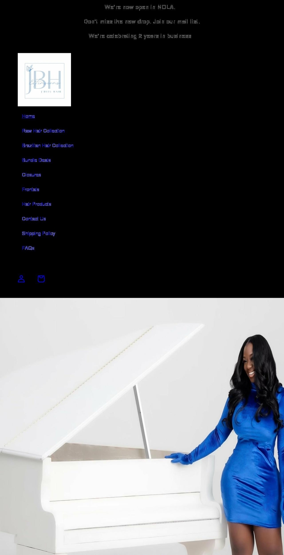 jbleuhaircompany.com shopify website screenshot