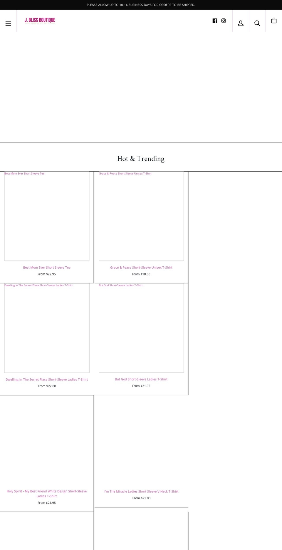jblissboutique.com shopify website screenshot