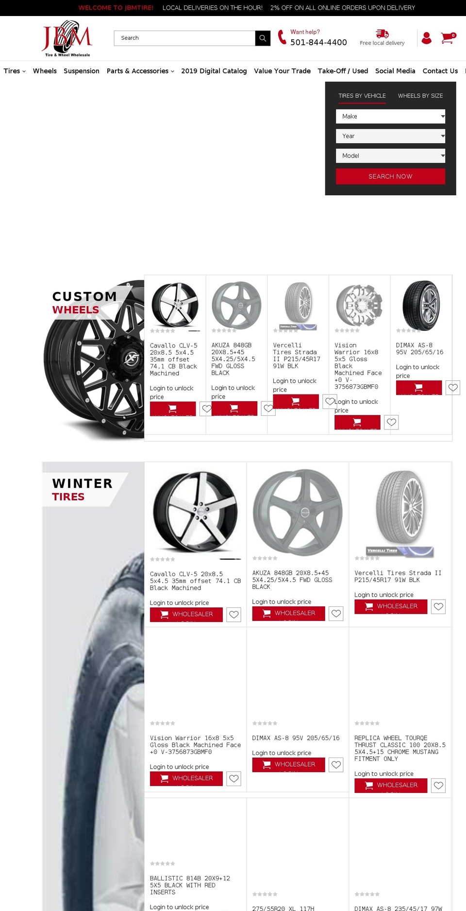 jbmtire.com shopify website screenshot