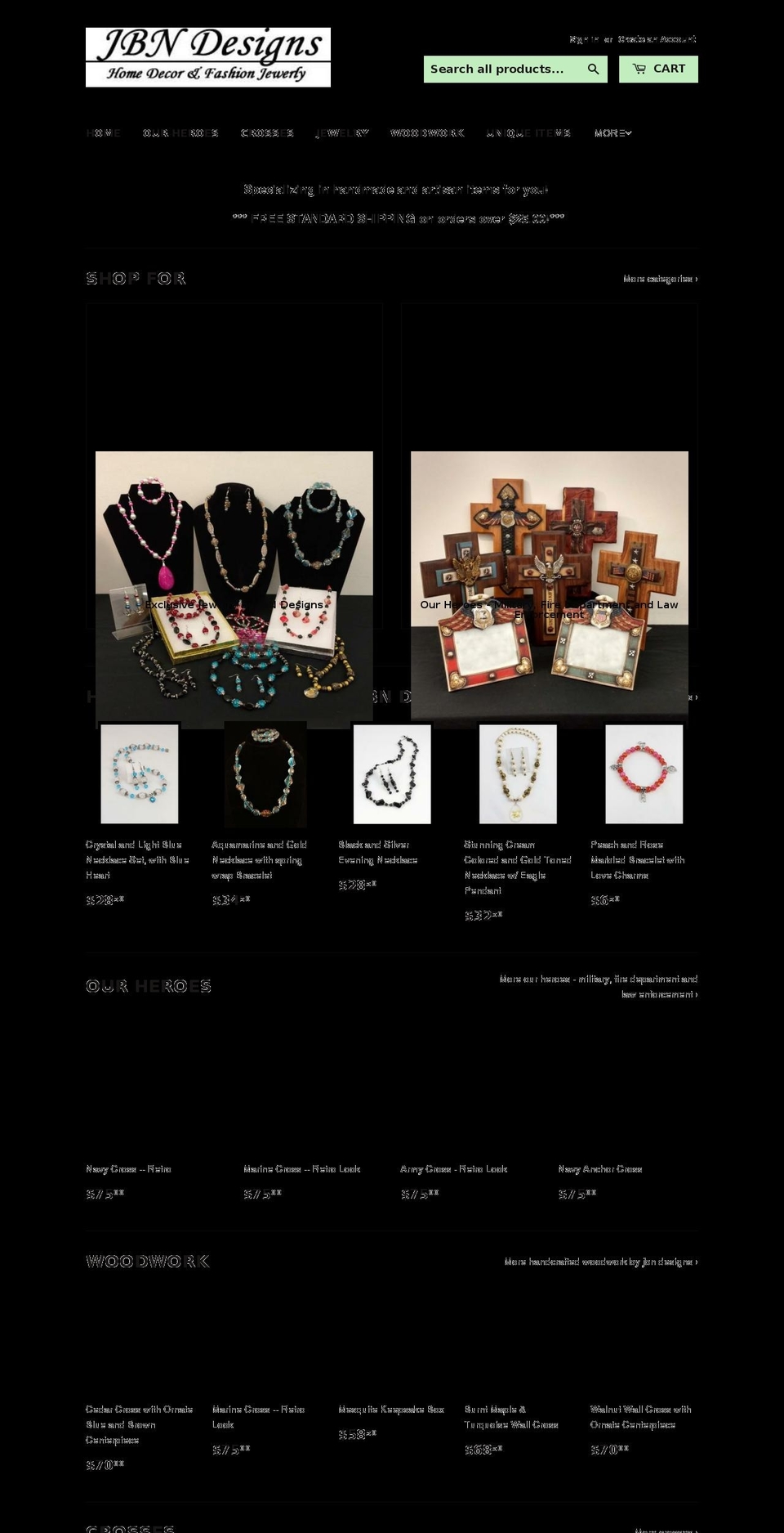 jbndesigns.com — Shopify storefront screenshot