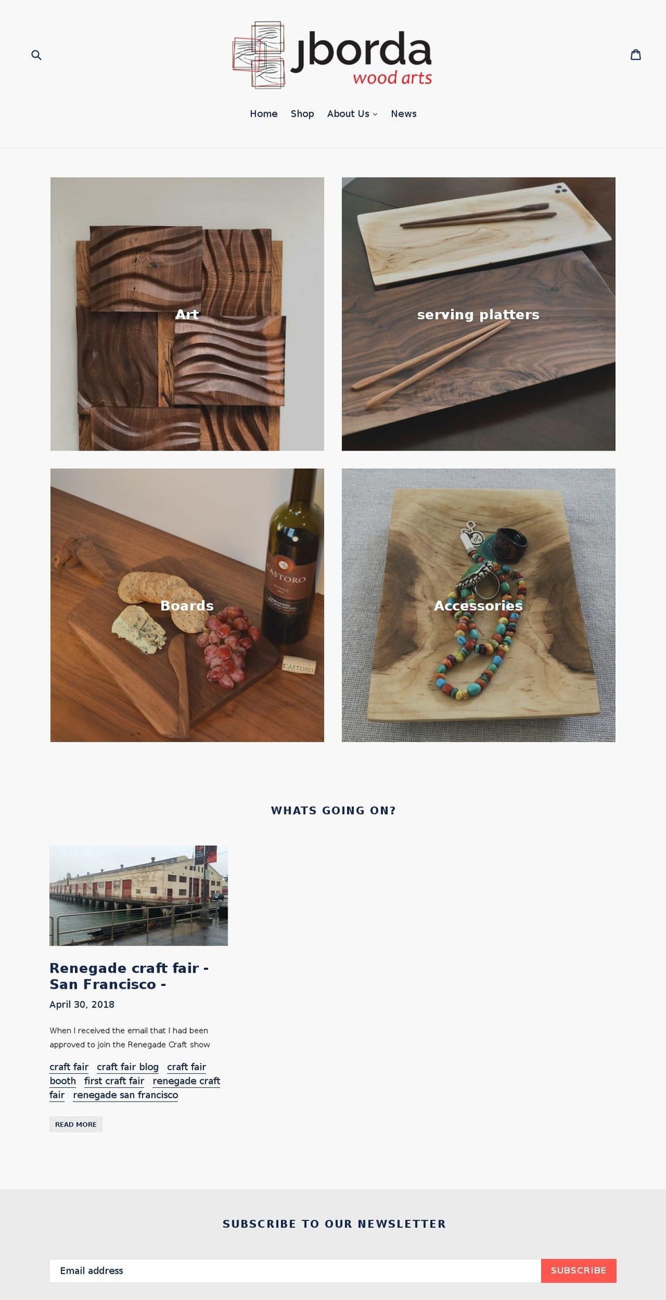 jbordawoodworks.com — Shopify storefront screenshot