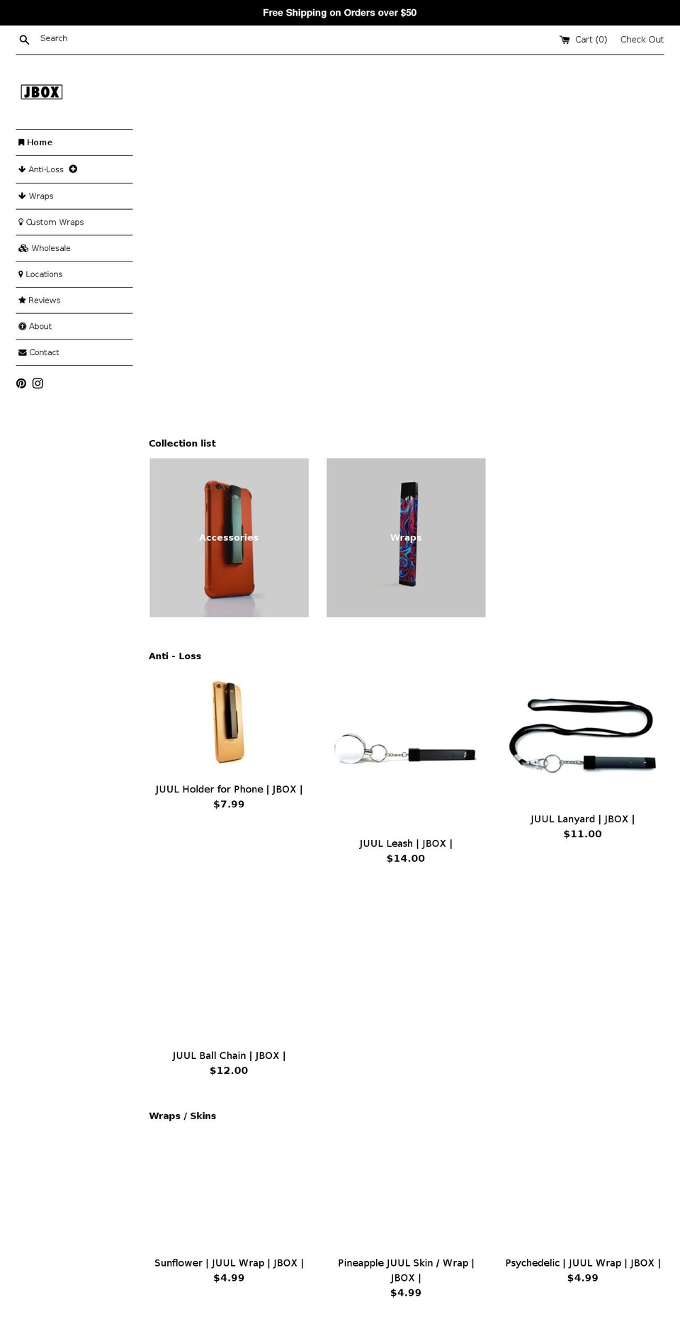 jboxshop.com — Shopify storefront screenshot