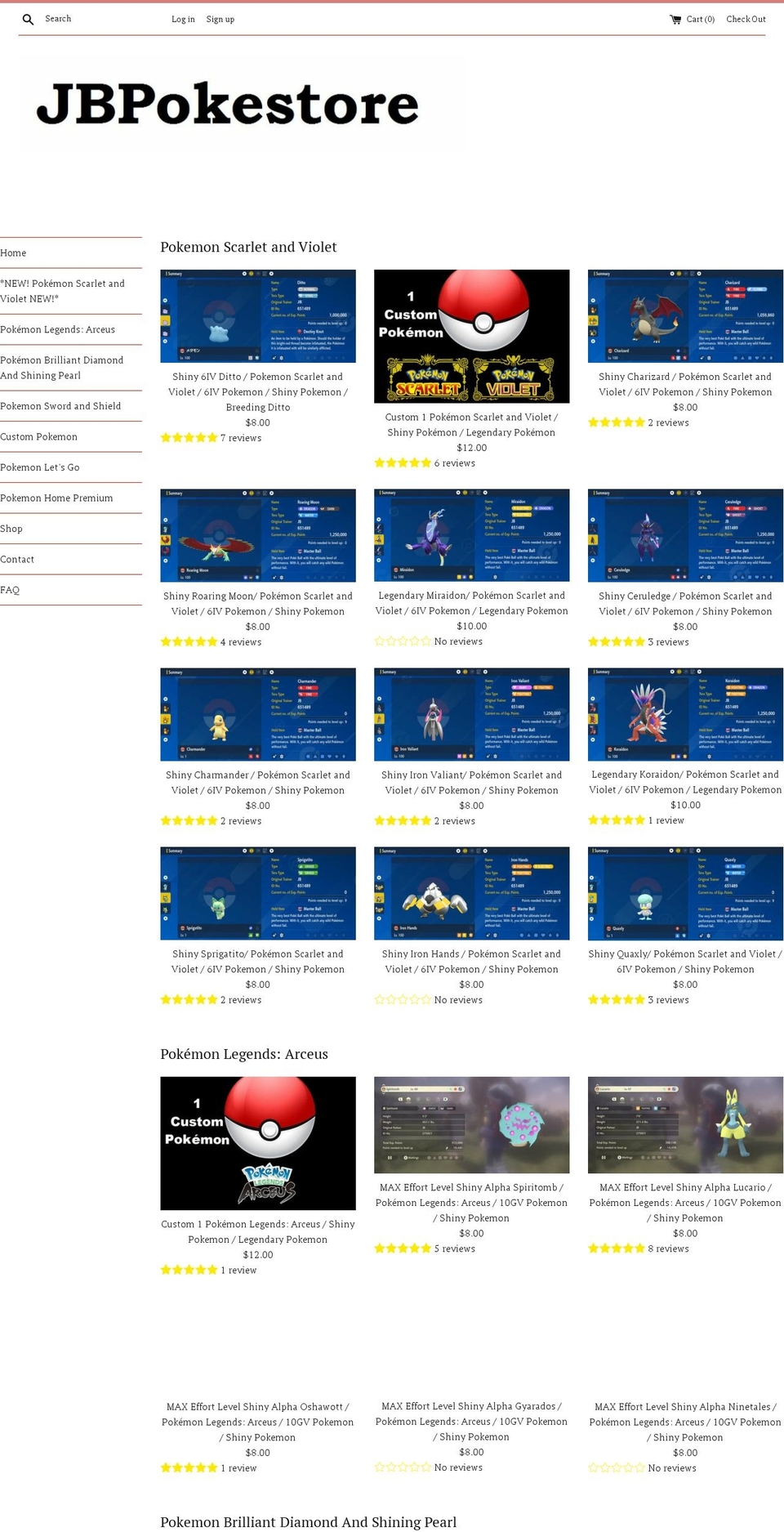 jbpokestore.com — Shopify storefront screenshot