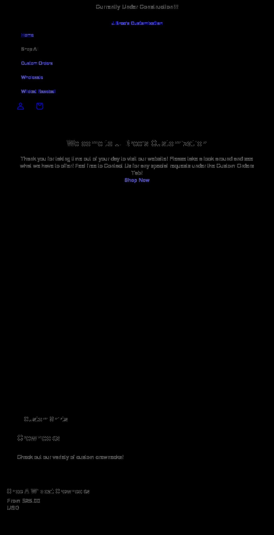 jbrees.com shopify website screenshot