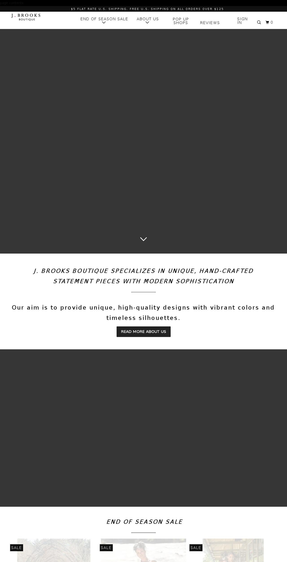jbrooksboutique.com — Shopify storefront screenshot
