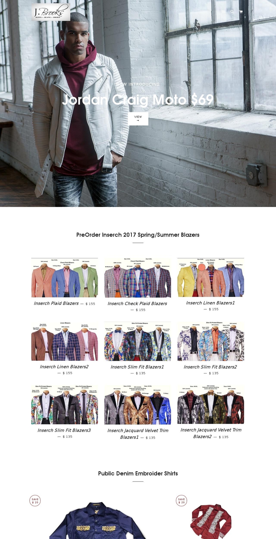 jbrooksmenswear.com shopify website screenshot