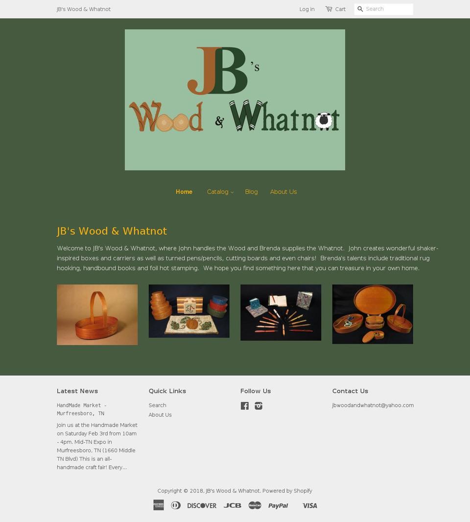 jbs-wood-n-whatnot.com shopify website screenshot