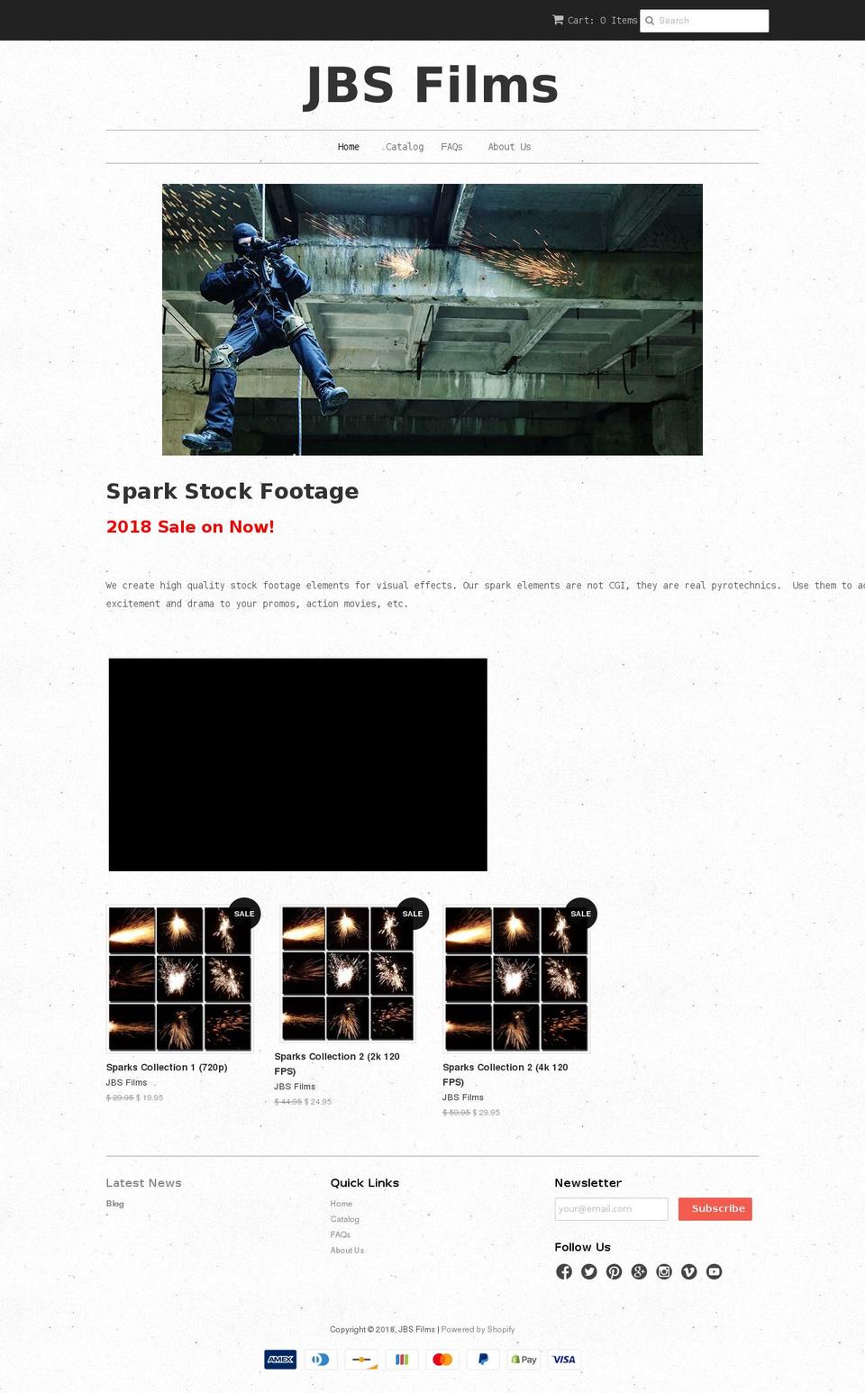 jbsfilms.net shopify website screenshot