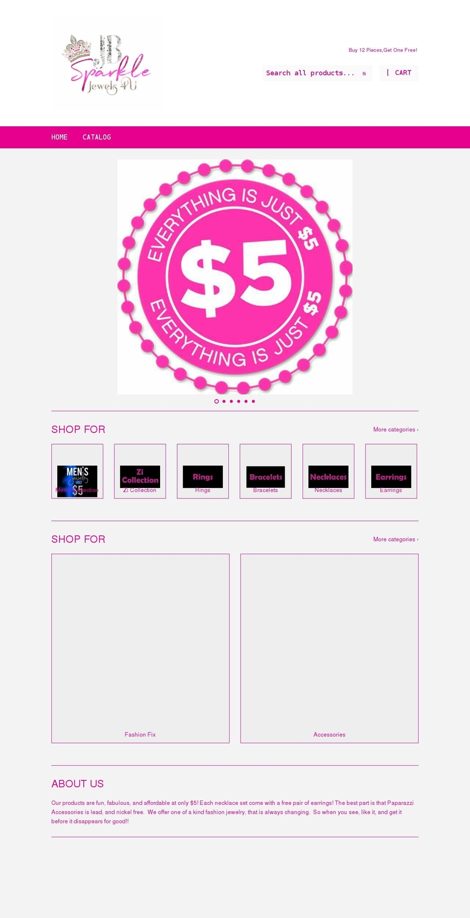 jbsparklejewels4u.com shopify website screenshot