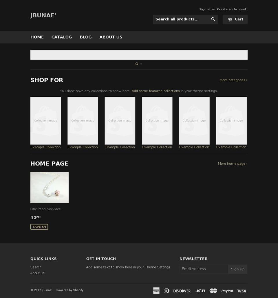 jbunae.com shopify website screenshot