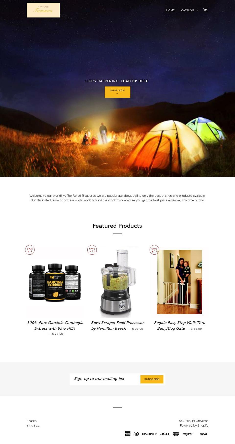 jbuniverse.com — Shopify storefront screenshot
