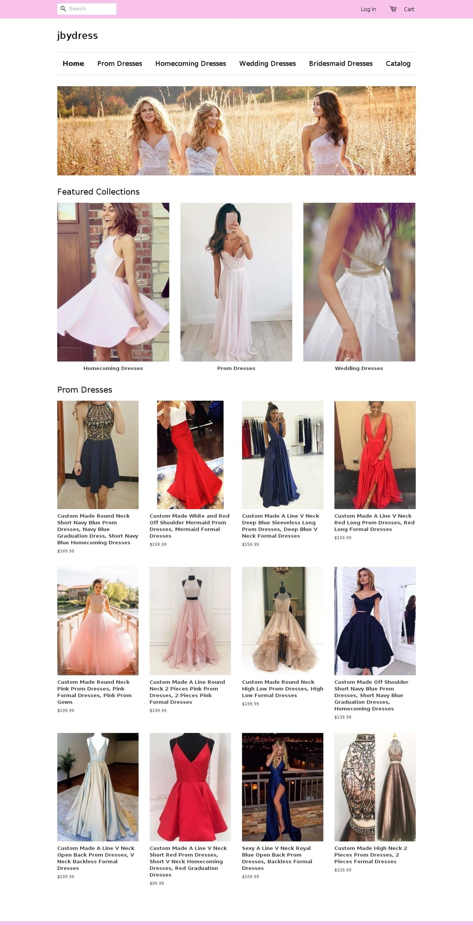 jbydress.com shopify website screenshot