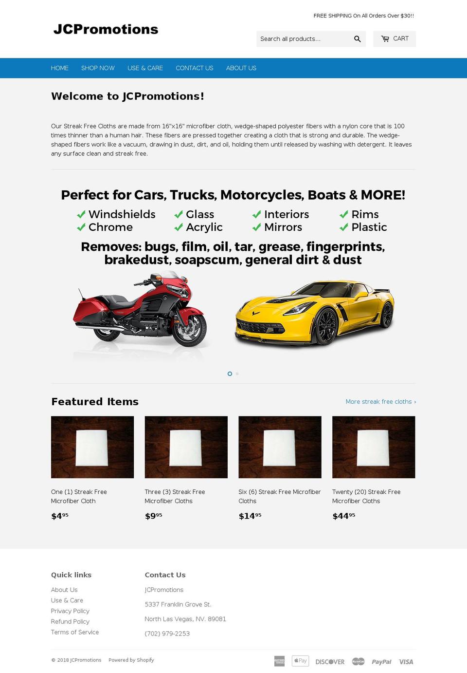 jc-promotions.com — Shopify storefront screenshot