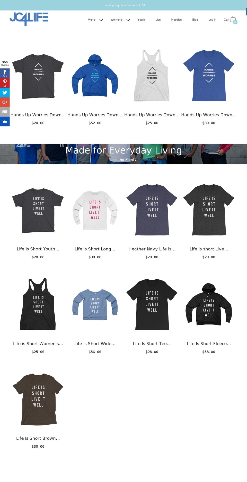 jc4life.org shopify website screenshot