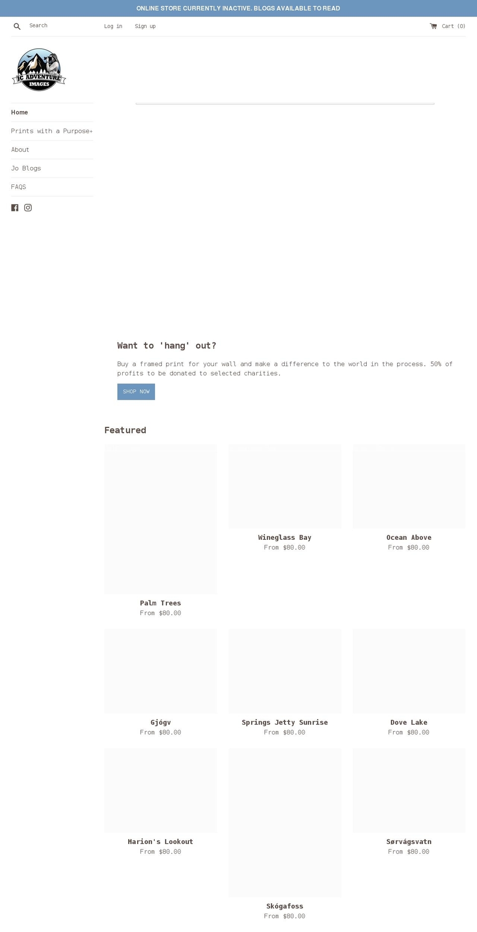 jcadventureimages.com.au shopify website screenshot