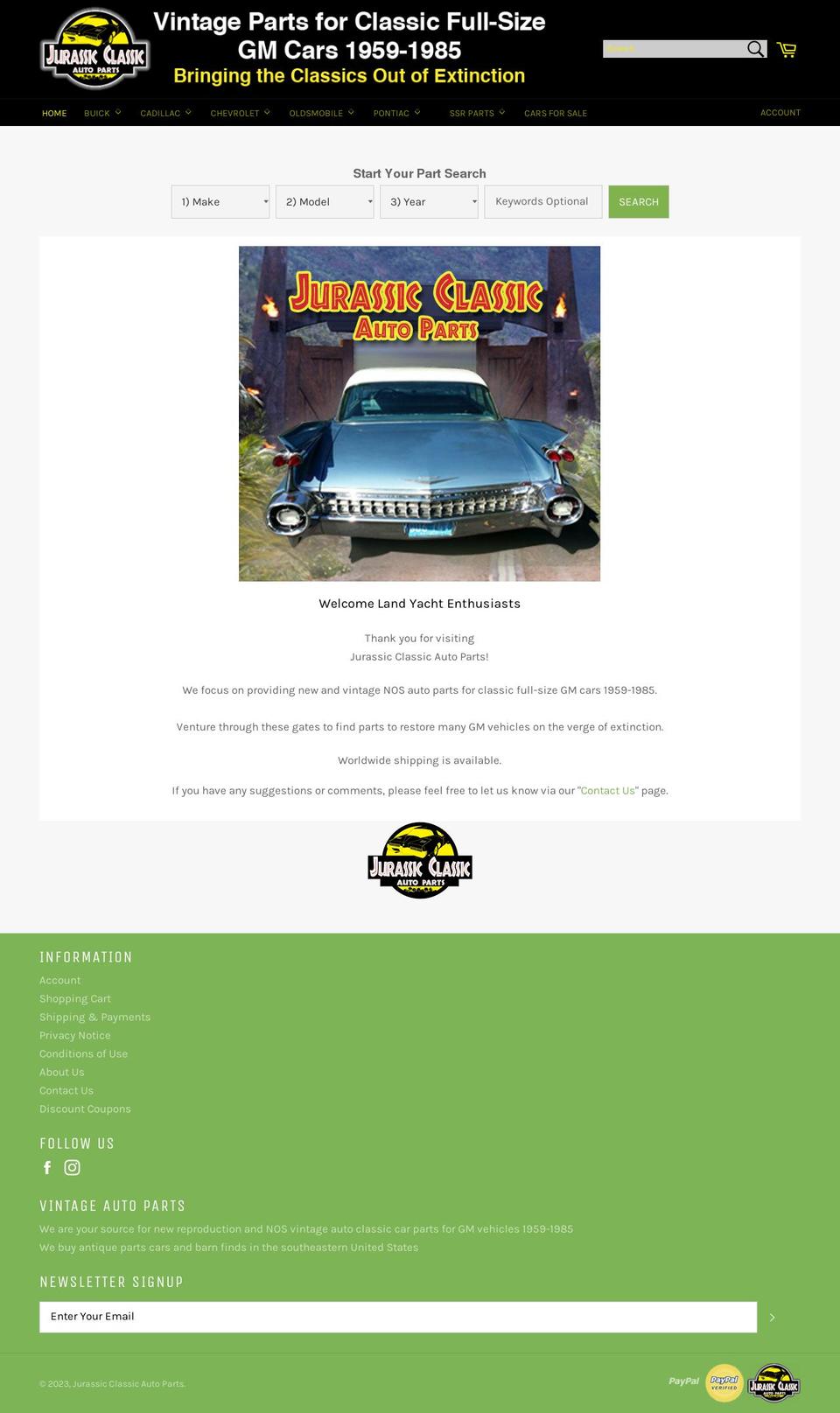 jcaparts.com shopify website screenshot