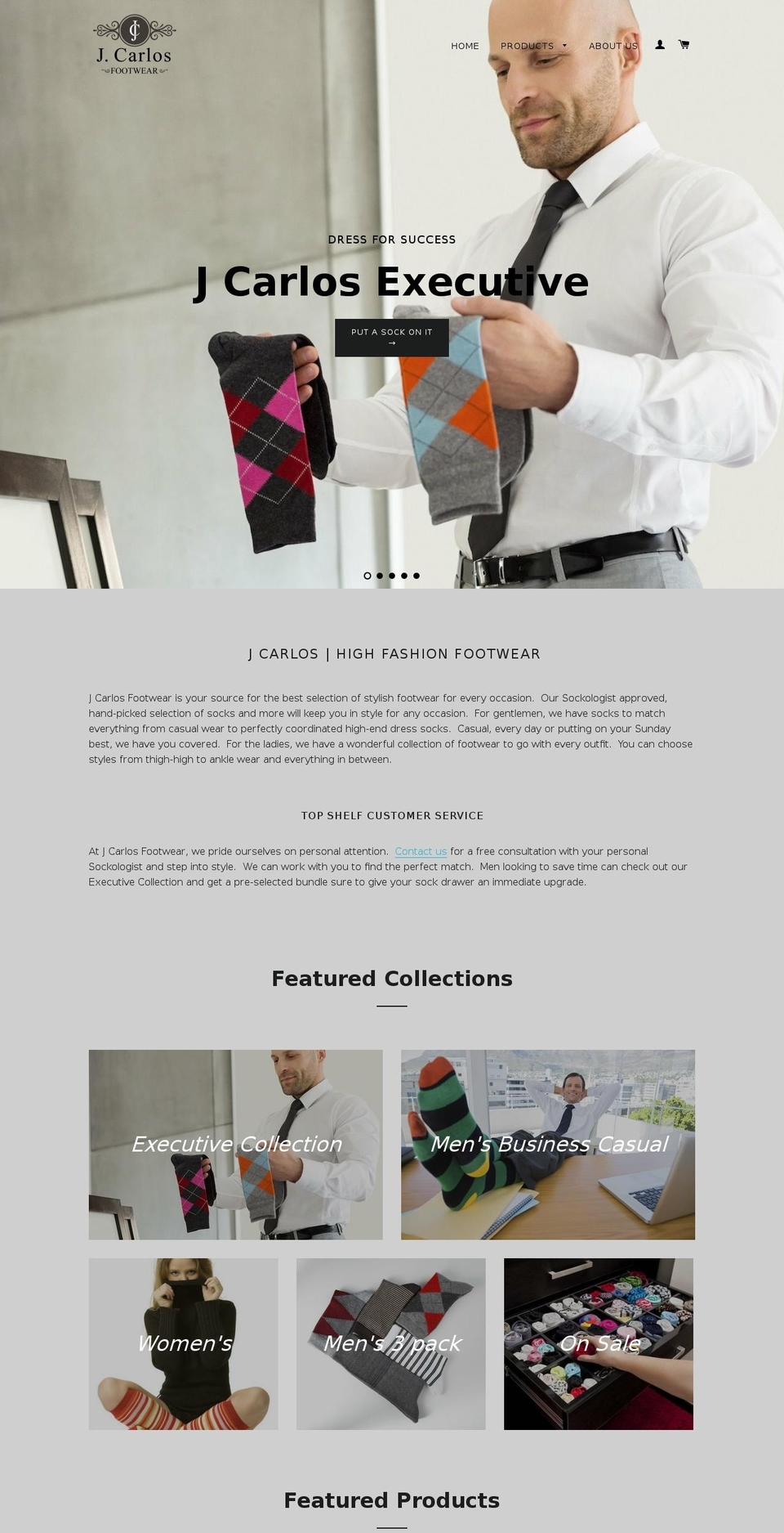 jcarlosfootwear.com — Shopify storefront screenshot