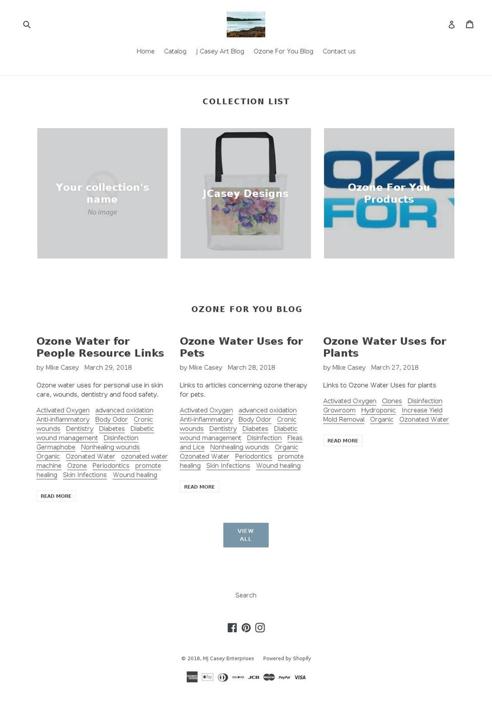jcaseydesigns.com — Shopify storefront screenshot
