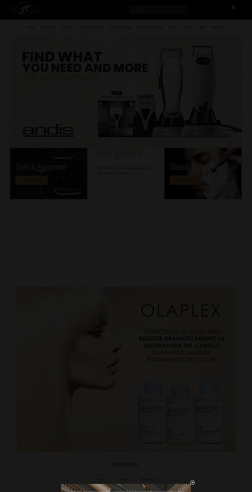LBC Shopify theme site example jcbarbersupply.com