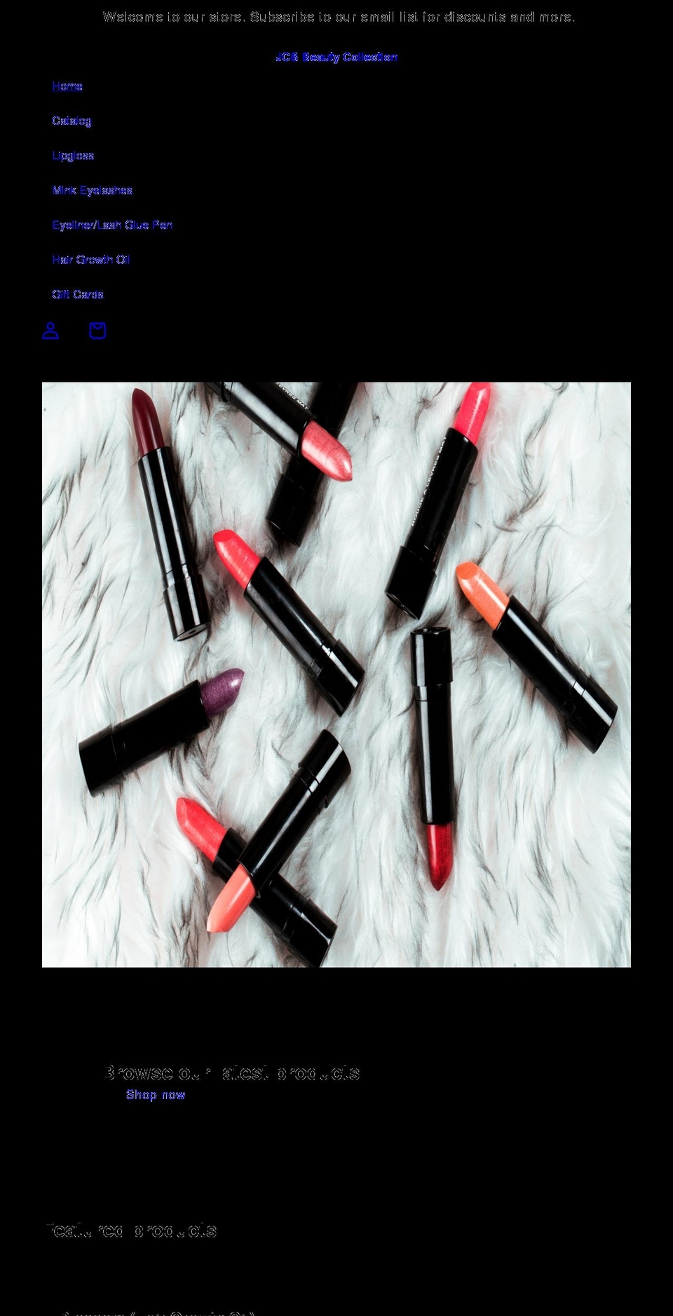 jcbbeauty.com shopify website screenshot