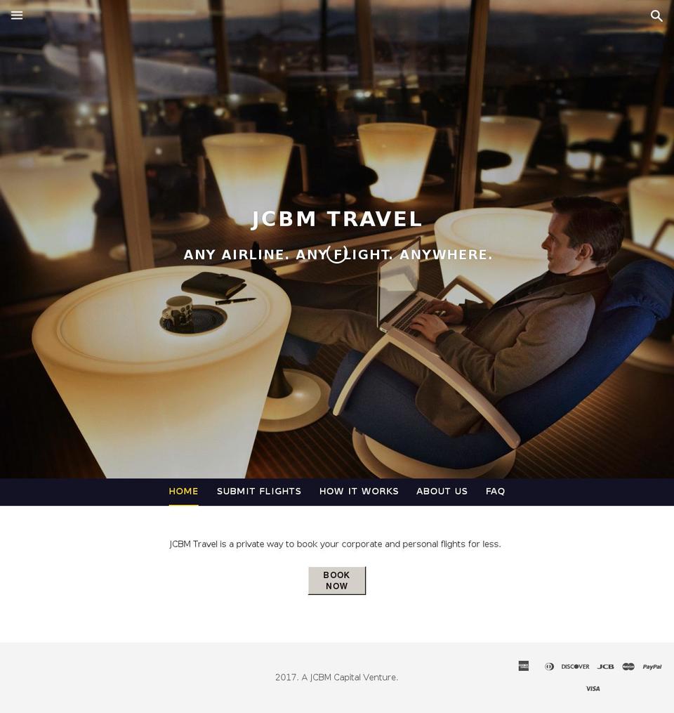 jcbmtravel.com shopify website screenshot