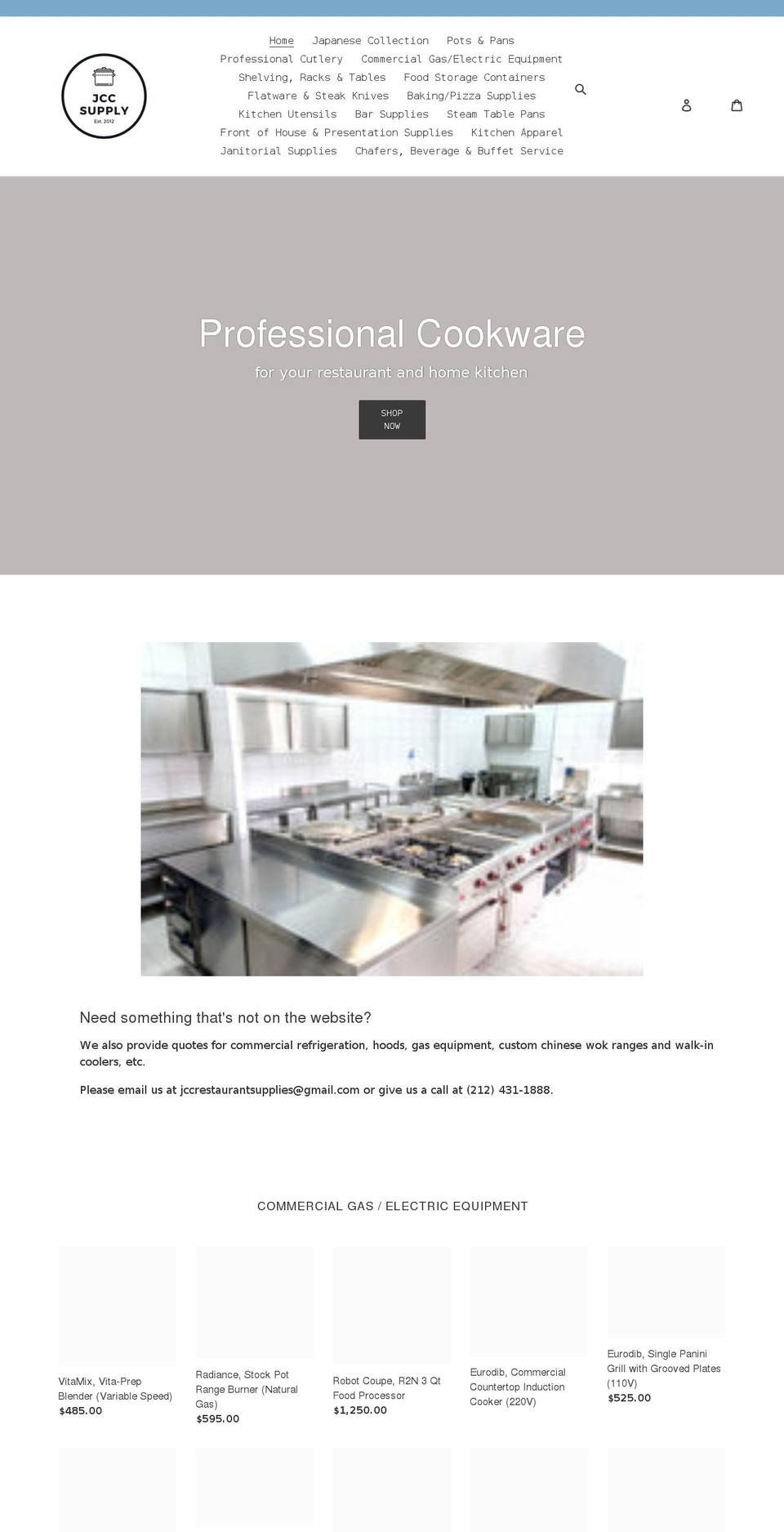 jccsupply.com shopify website screenshot
