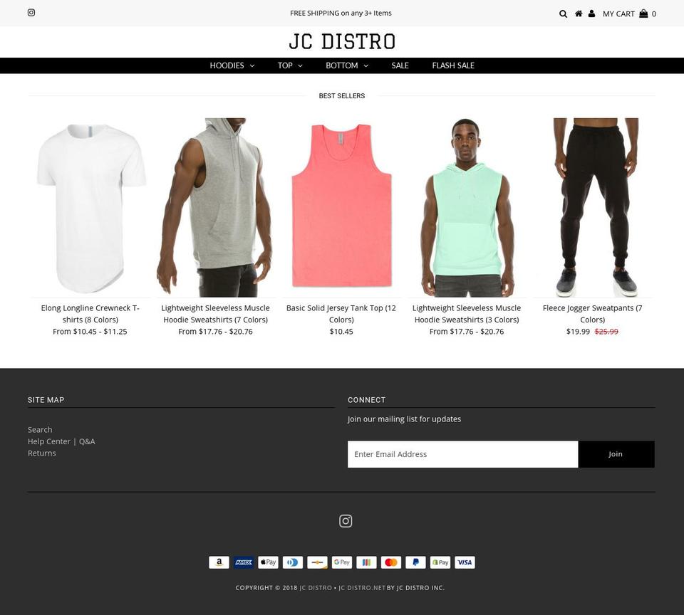 jcdistro.net shopify website screenshot