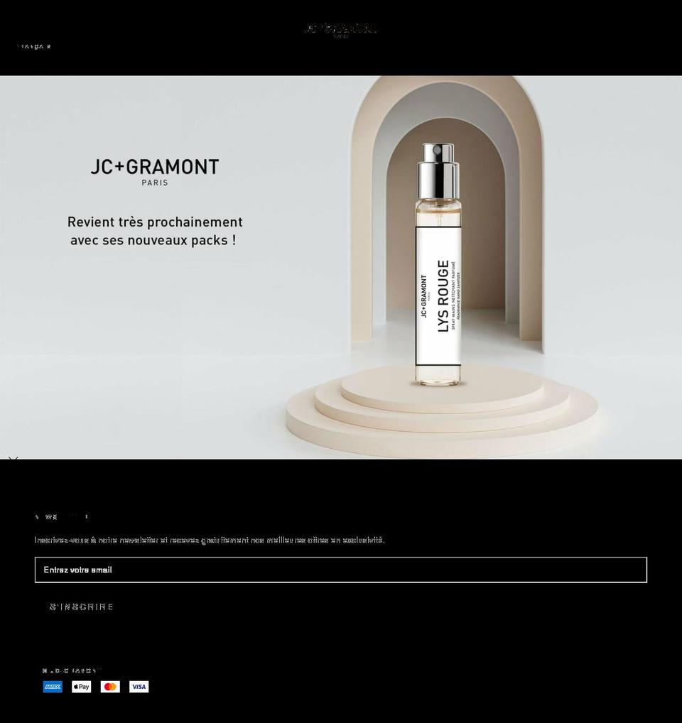 jcgramont.com shopify website screenshot