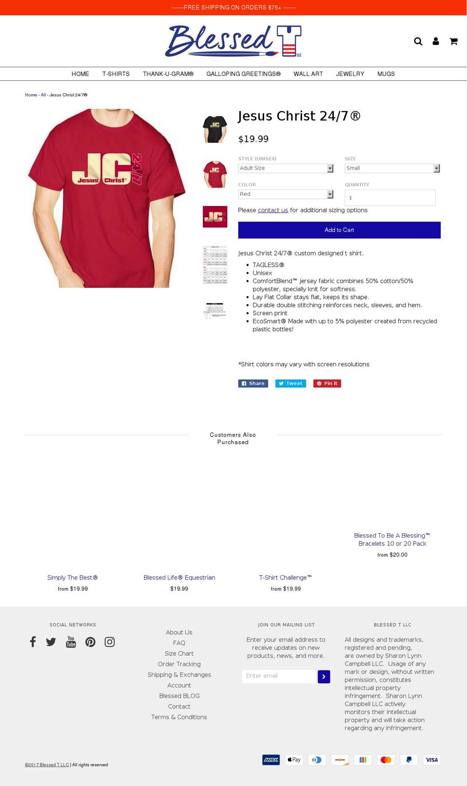 jchrist24-7.com — Shopify storefront screenshot
