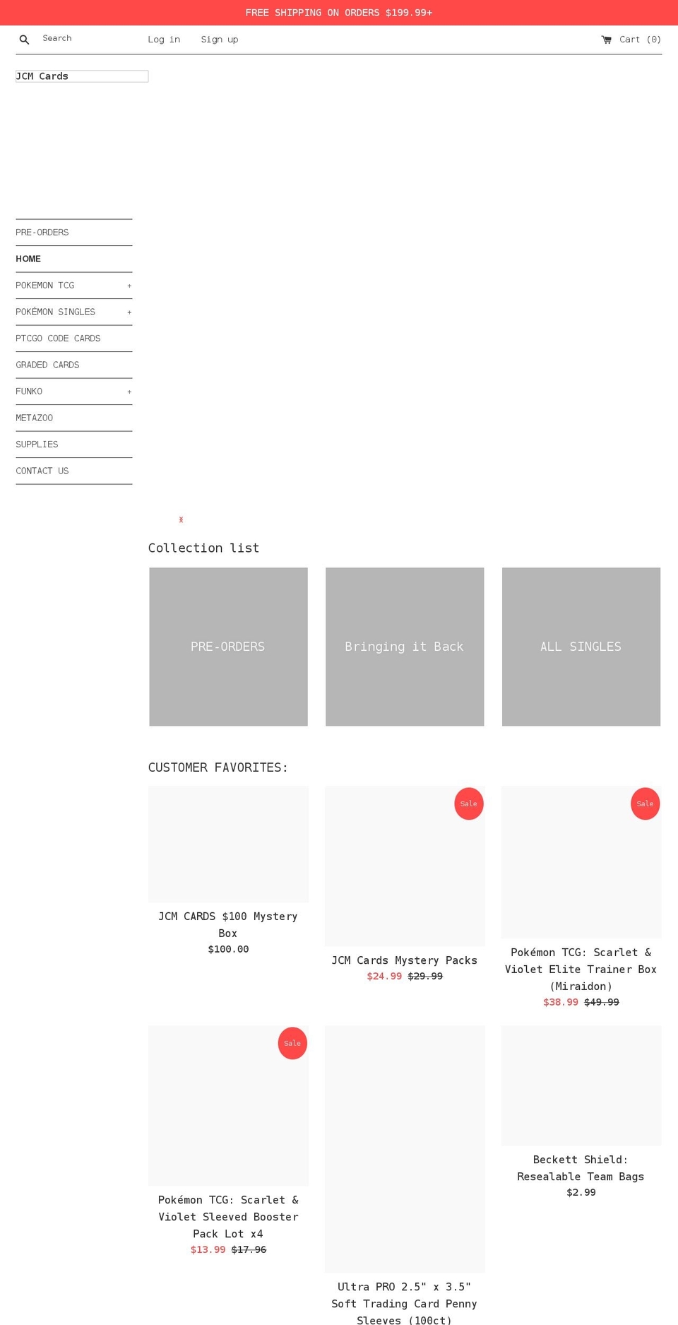 jcmcards.com shopify website screenshot