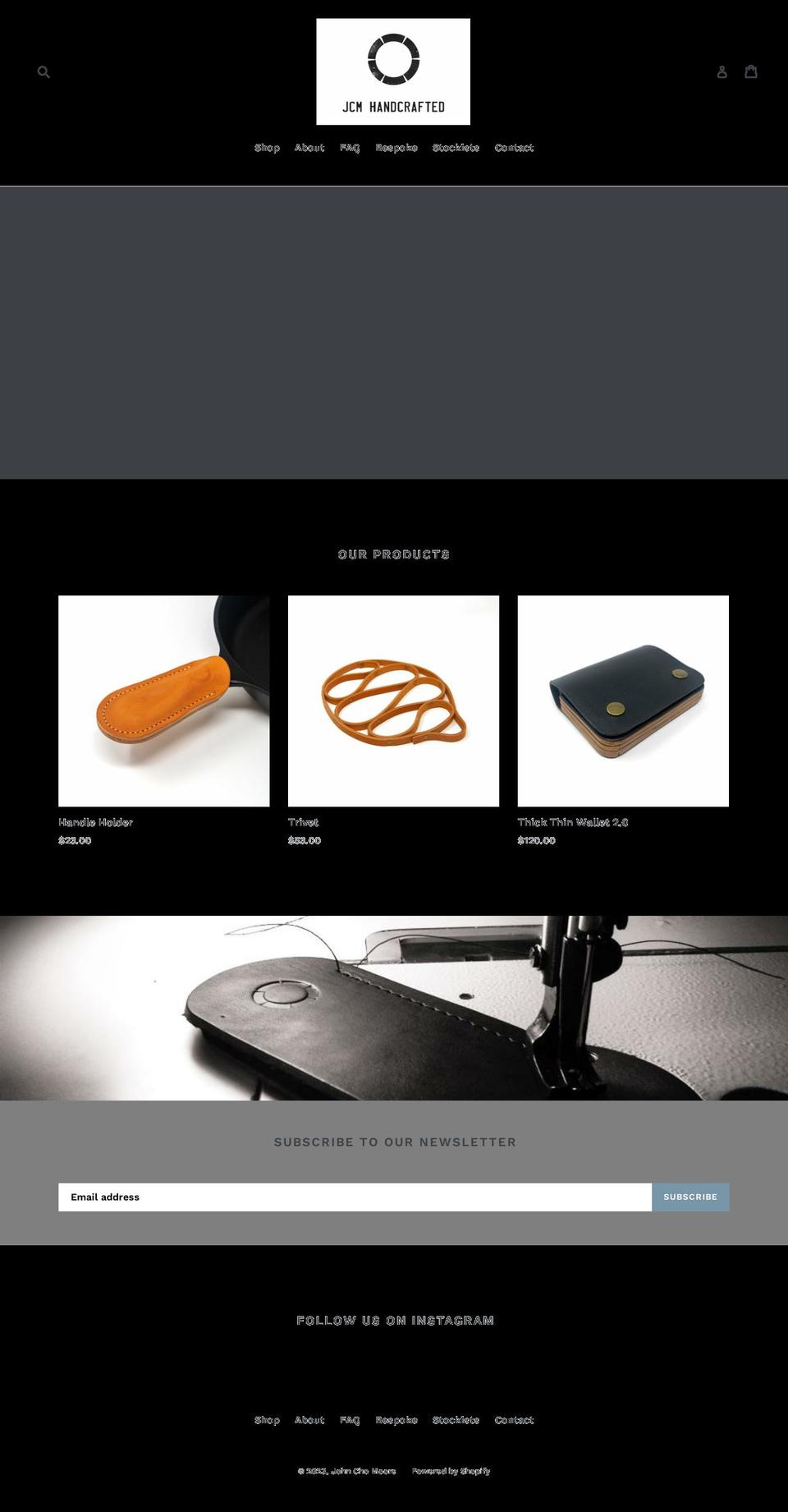 jcmhandcrafted.com shopify website screenshot