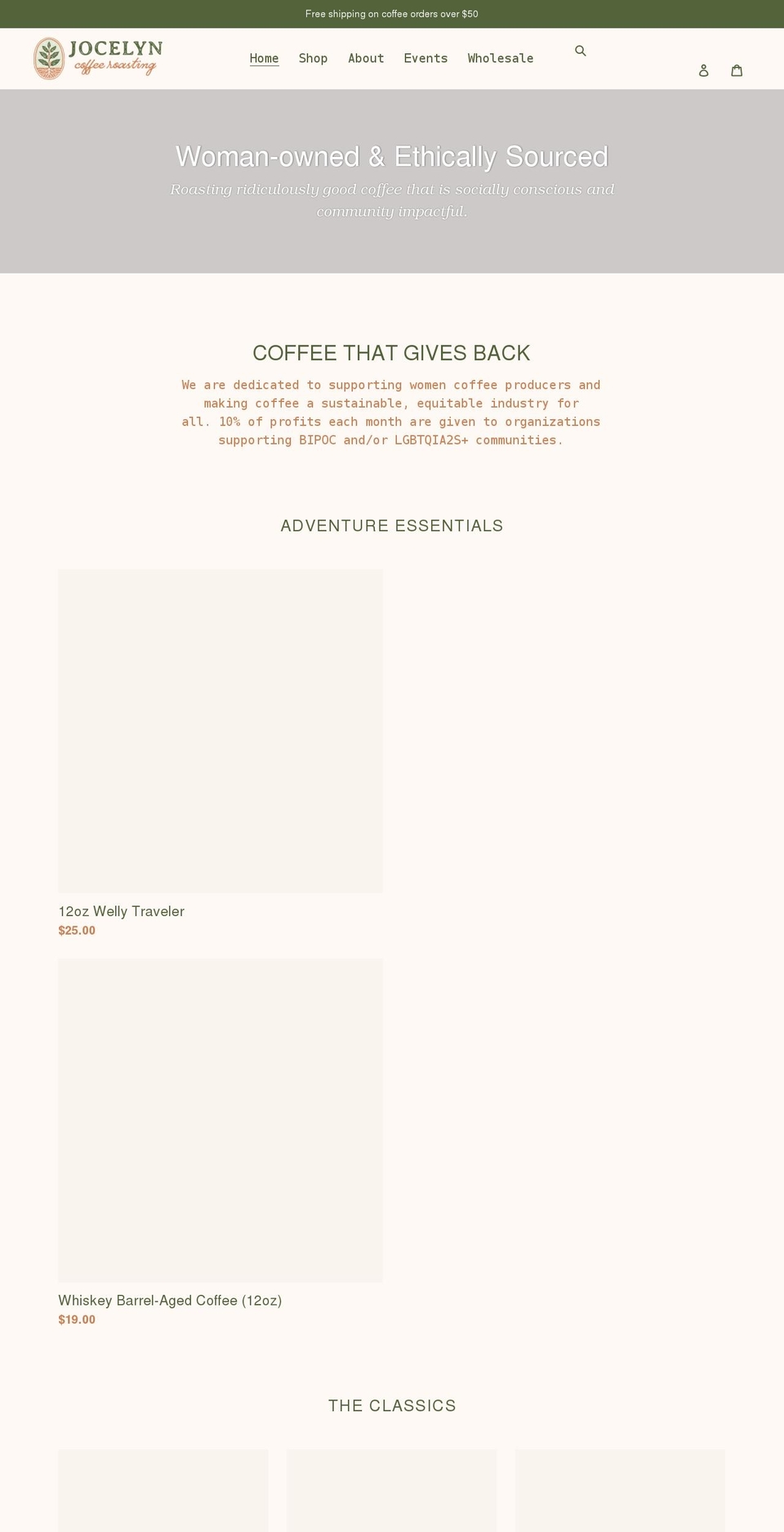 jcoffeeroasting.com shopify website screenshot